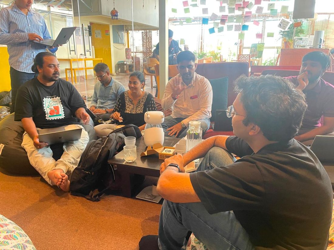 Attendees mid-discussion at the Issue 01 meetup